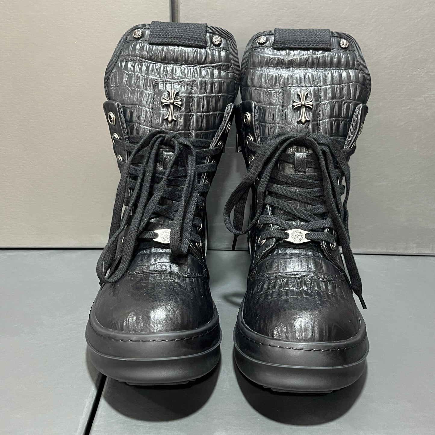 Revised RO Geobasket High-Top - Rick Owens Snake Embossed Leather  