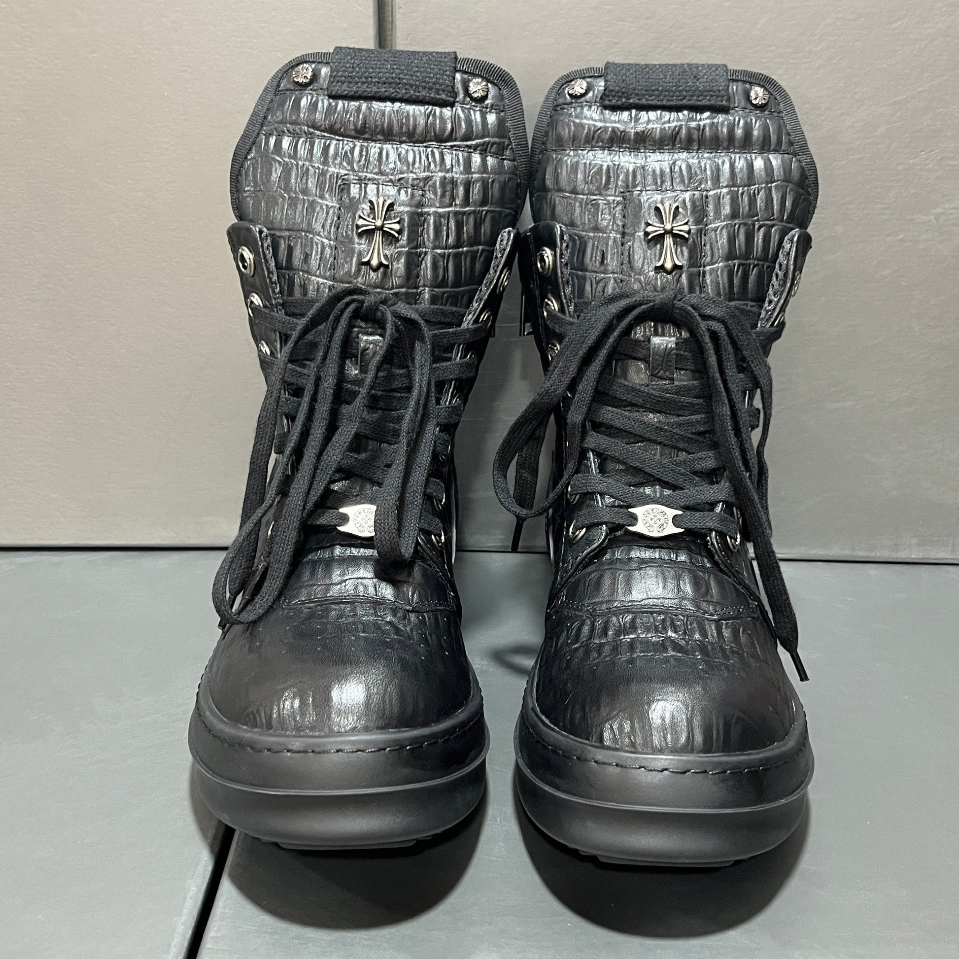 Revised RO Geobasket High-Top - Rick Owens Snake Embossed Leather  