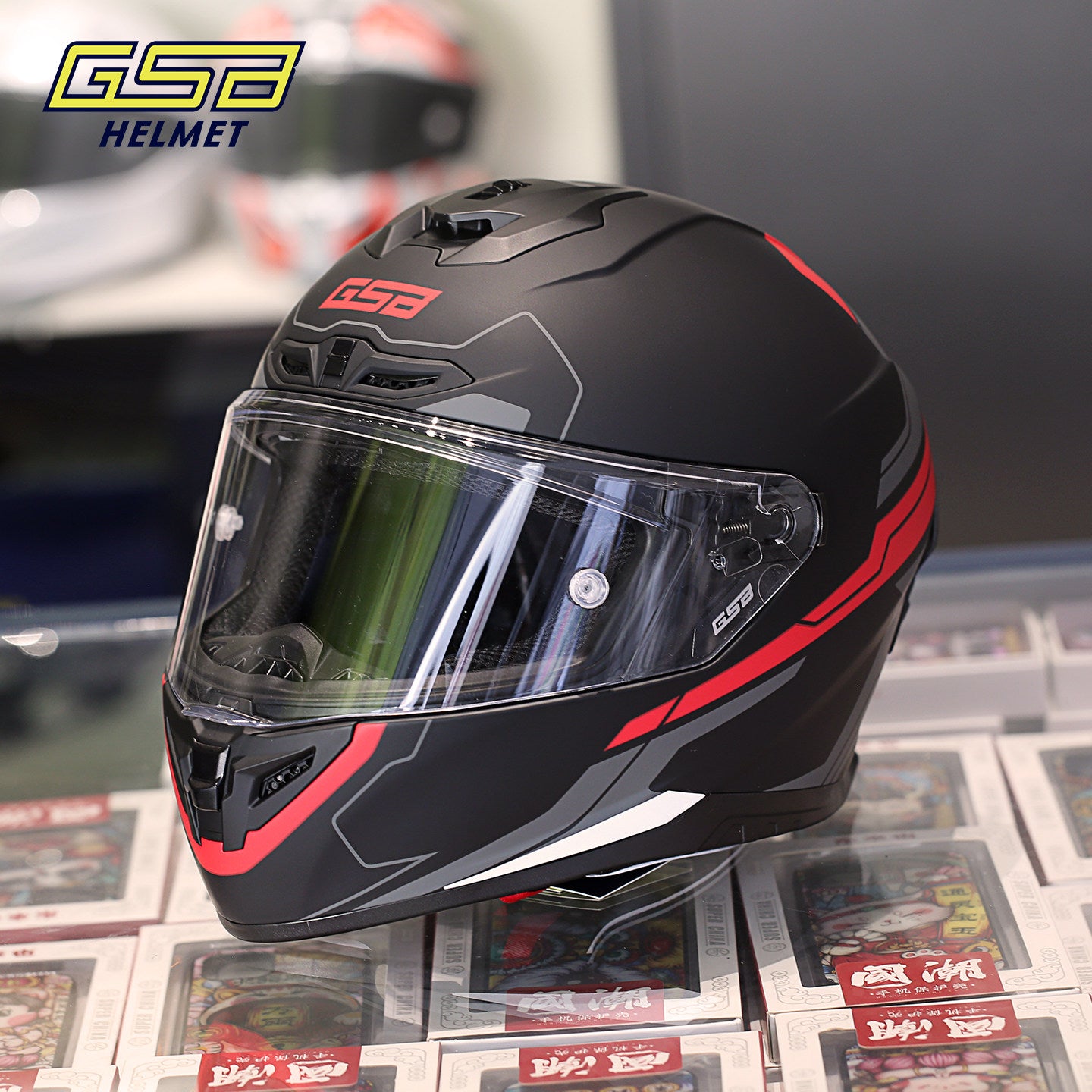 GSB G-361 Full Face Motorcycle Helmet - Urban Racing Aerodynamic Shell -  donclickin