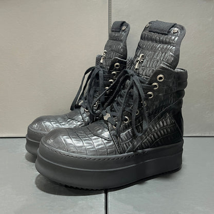 Revised RO Geobasket High-Top - Rick Owens Snake Embossed Leather  