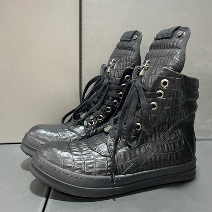 Revised RO Geobasket High-Top - Rick Owens Snake Embossed Leather  