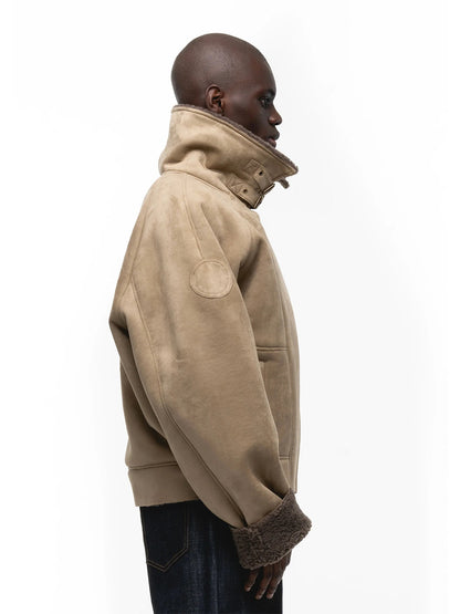 No faith studios Suede Shearling Biker Jacket - Asymmetrical Zip 