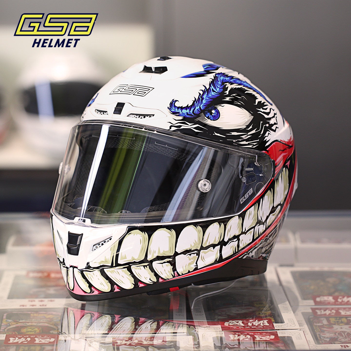 GSB G-361 Full Face Motorcycle Helmet - Urban Racing Aerodynamic Shell -  donclickin