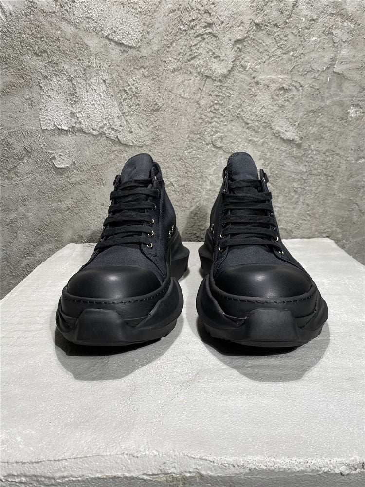 RO Abstract Low Sneaks - Double-Layer Rick Owen TPU Platform Nylon Canvas
