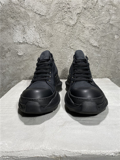 RO Abstract Low Sneaks - Double-Layer Rick Owen TPU Platform Nylon Canvas