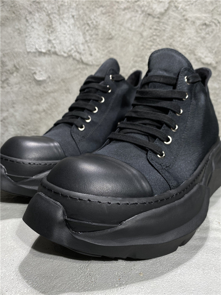 RO Abstract Low Sneaks - Double-Layer Rick Owen TPU Platform Nylon Canvas