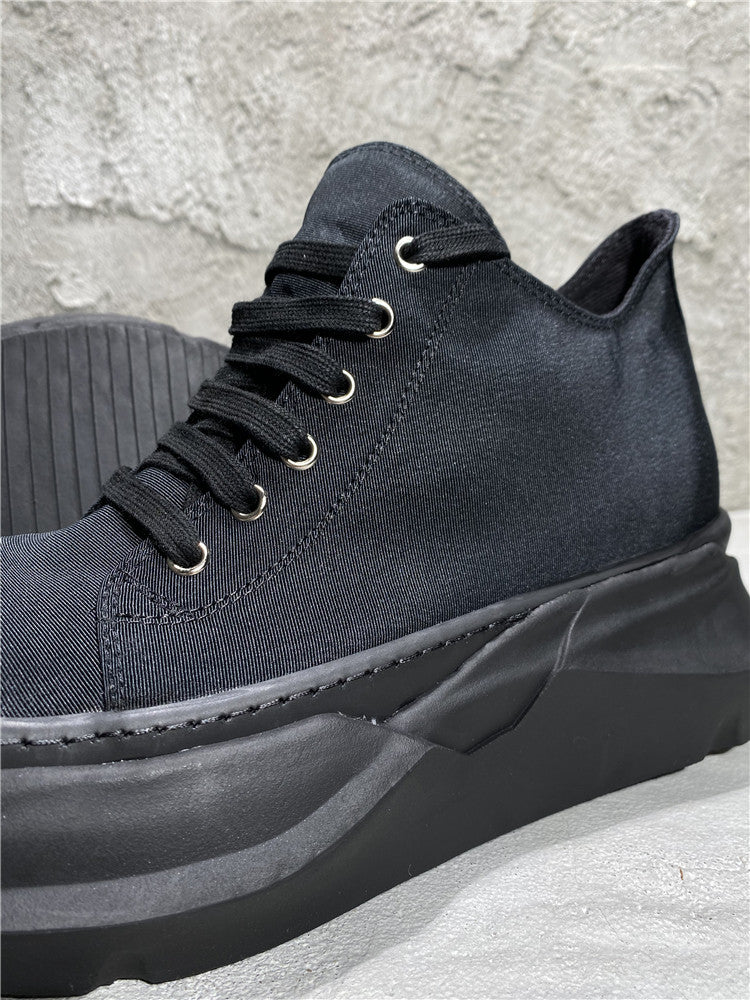 RO Abstract Low Sneaks - Double-Layer Rick Owen TPU Platform Nylon Canvas