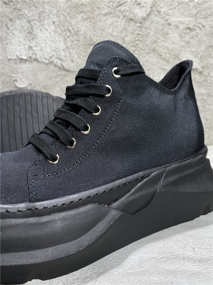 RO Abstract Low Sneaks - Double-Layer Rick Owen TPU Platform Nylon Canvas
