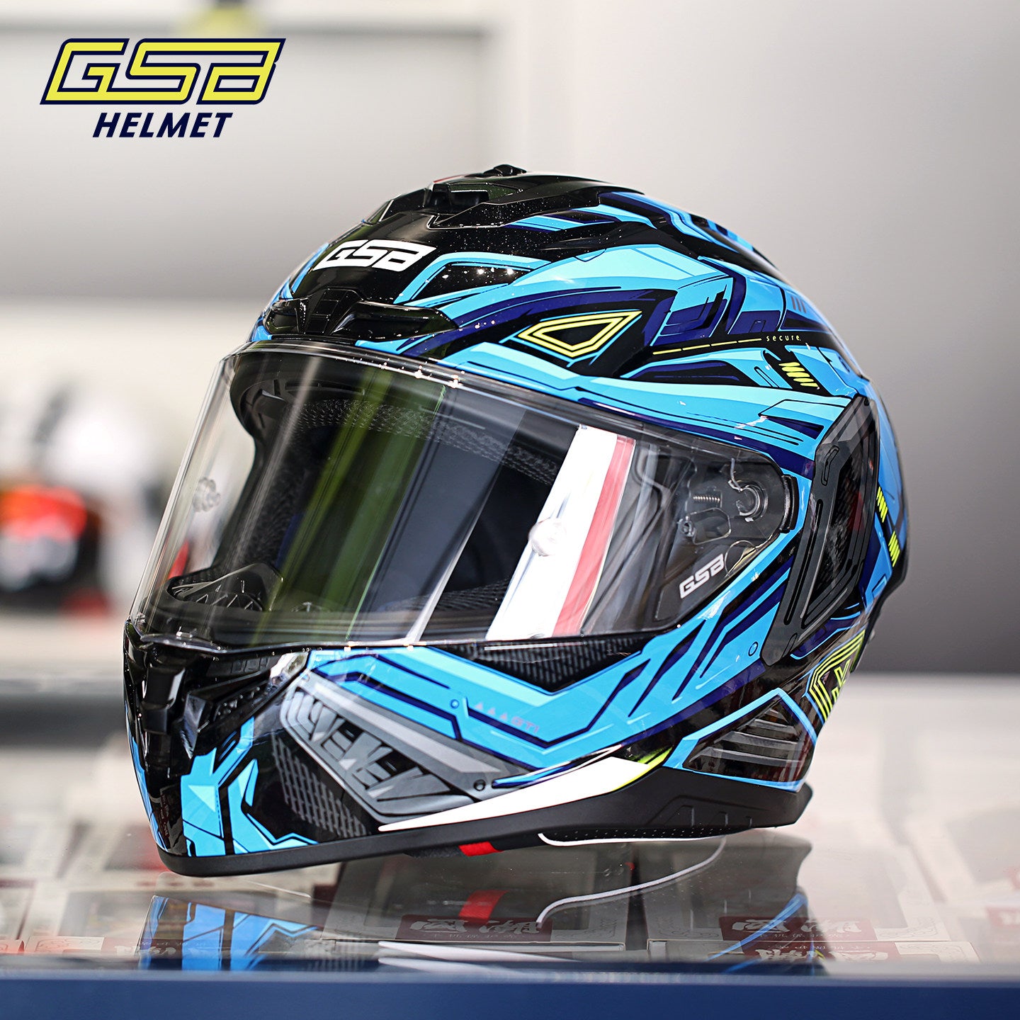 GSB G-361 Full Face Motorcycle Helmet - Urban Racing Aerodynamic Shell -  donclickin