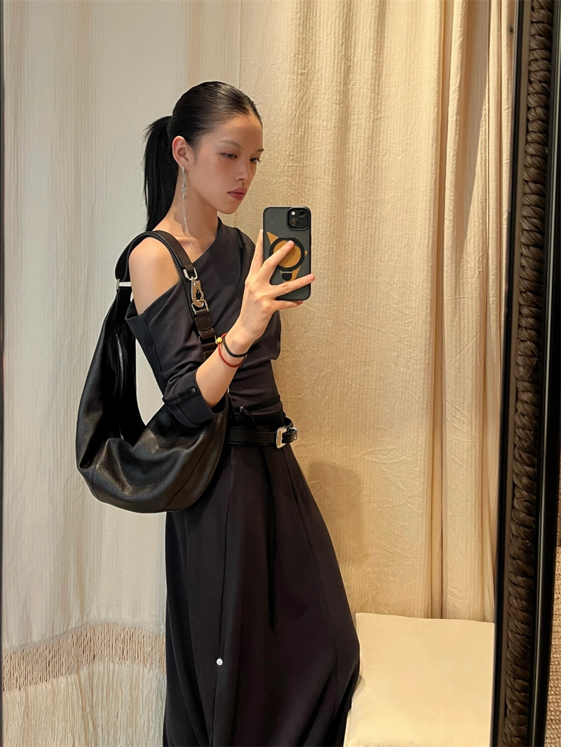 Artisanal Quiver Clip Bag - Lemaire Leather & Suede Crossbody Bucket 