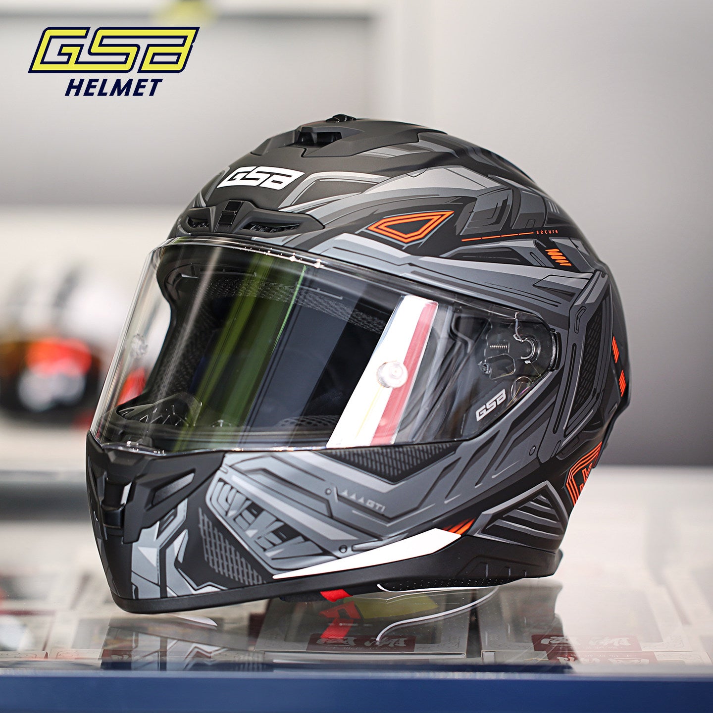 GSB G-361 Full Face Motorcycle Helmet - Urban Racing Aerodynamic Shell -  donclickin