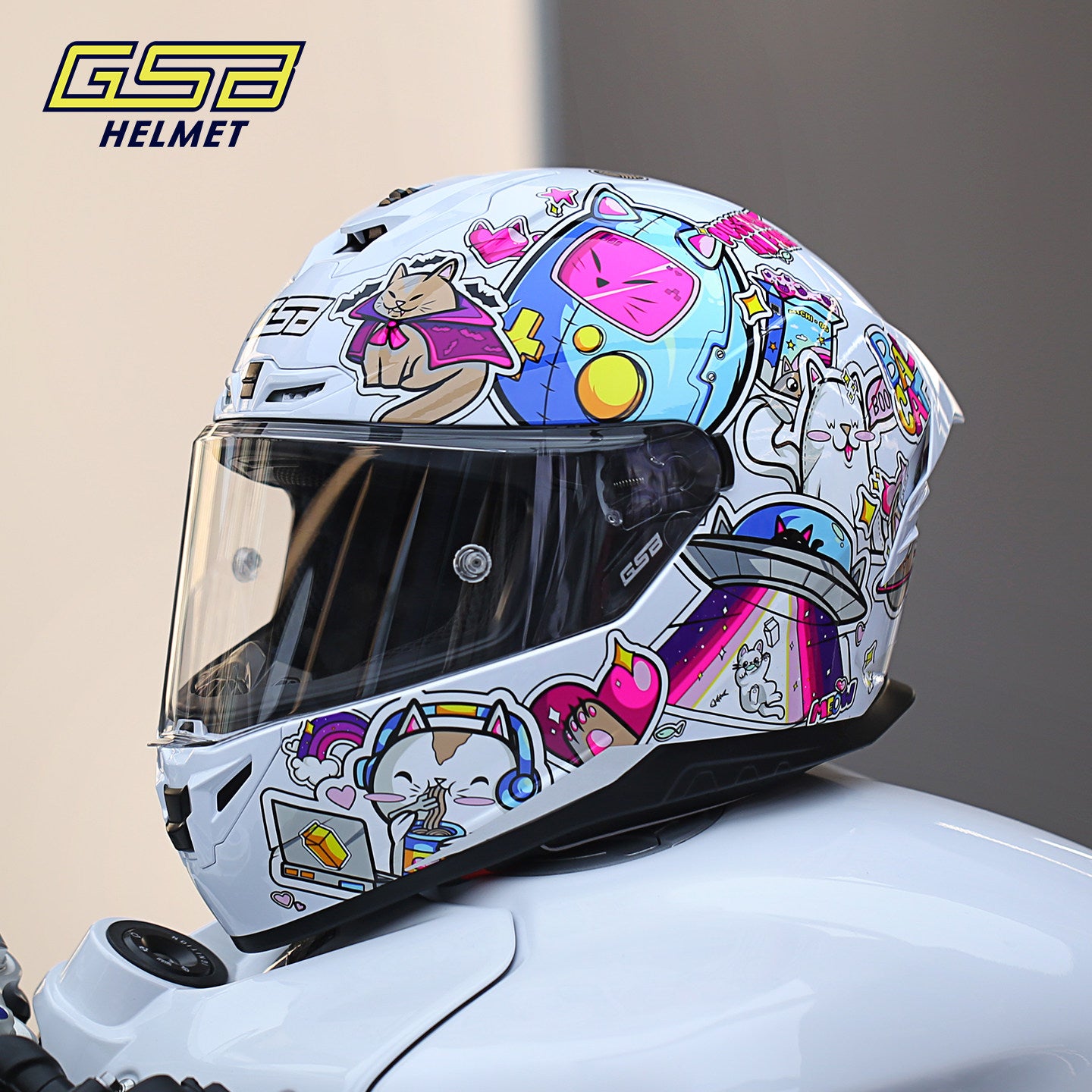 GSB G-361 Full Face Motorcycle Helmet - Urban Racing Aerodynamic Shell -  donclickin