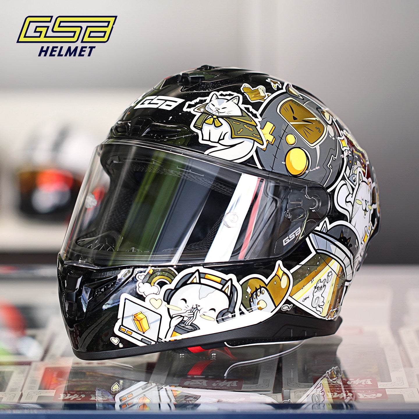 GSB G-361 Full Face Motorcycle Helmet - Urban Racing Aerodynamic Shell -  donclickin