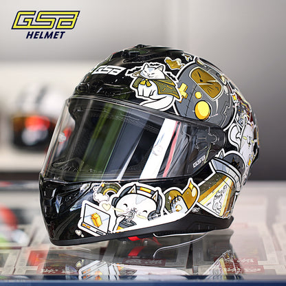 GSB G-361 Full Face Motorcycle Helmet - Urban Racing Aerodynamic Shell -  donclickin