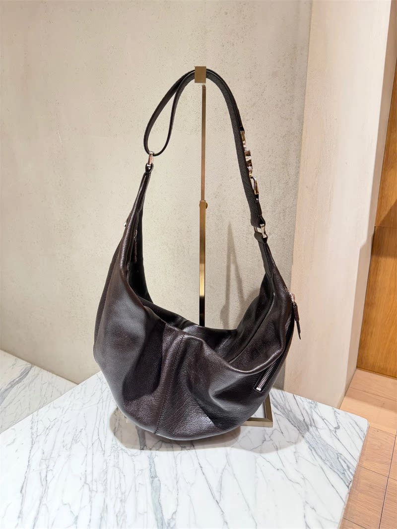Artisanal Quiver Clip Bag - Lemaire Leather & Suede Crossbody Bucket 