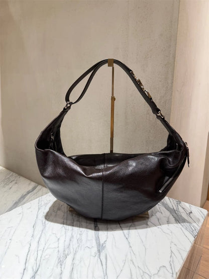 Artisanal Quiver Clip Bag - Lemaire Leather & Suede Crossbody Bucket 