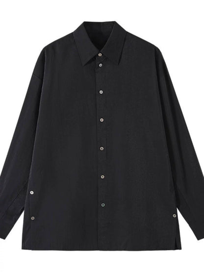 LEMAIRE 25SS New Glossy Dry Silk Shirt – Sage Green Black Edition - 25ss dry silk shirt (black)