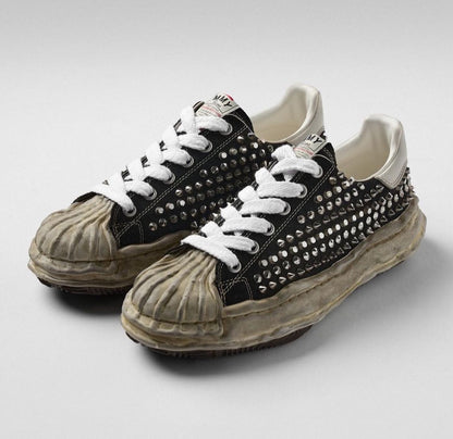 Mihara MMY A13FW736 Studded Distressed Sneakers Melting Canvas Shoes