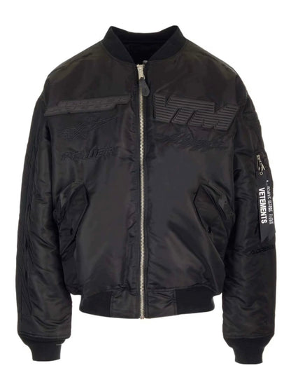 Vetements 23FW Alpha Black Race Car Air Force Jacket Cotton Bomber - Black