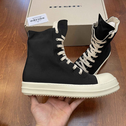 Correct Vers. Rick Owens Wax Surface Satin Sub-line Leather Shoes High/Low Cut