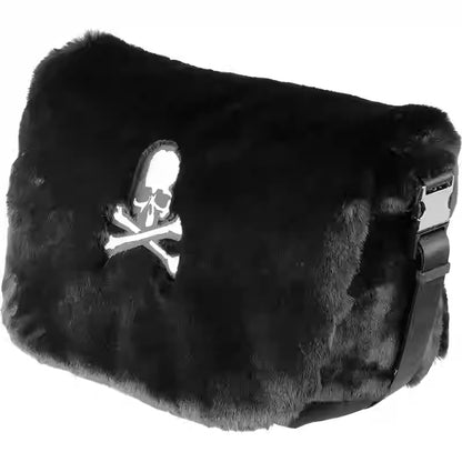 Mastermind MMJOnline Skull Embroidery Dark Fur Large Shoulder Bag- Messenger Bag - 32x40x18(cm)
