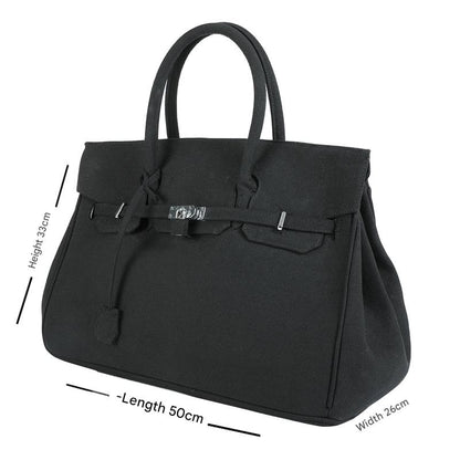 donclick Designer Washed Canvas Birkin Handbag Tote - Non-ReadyMade Vintage Vibe - 50cm