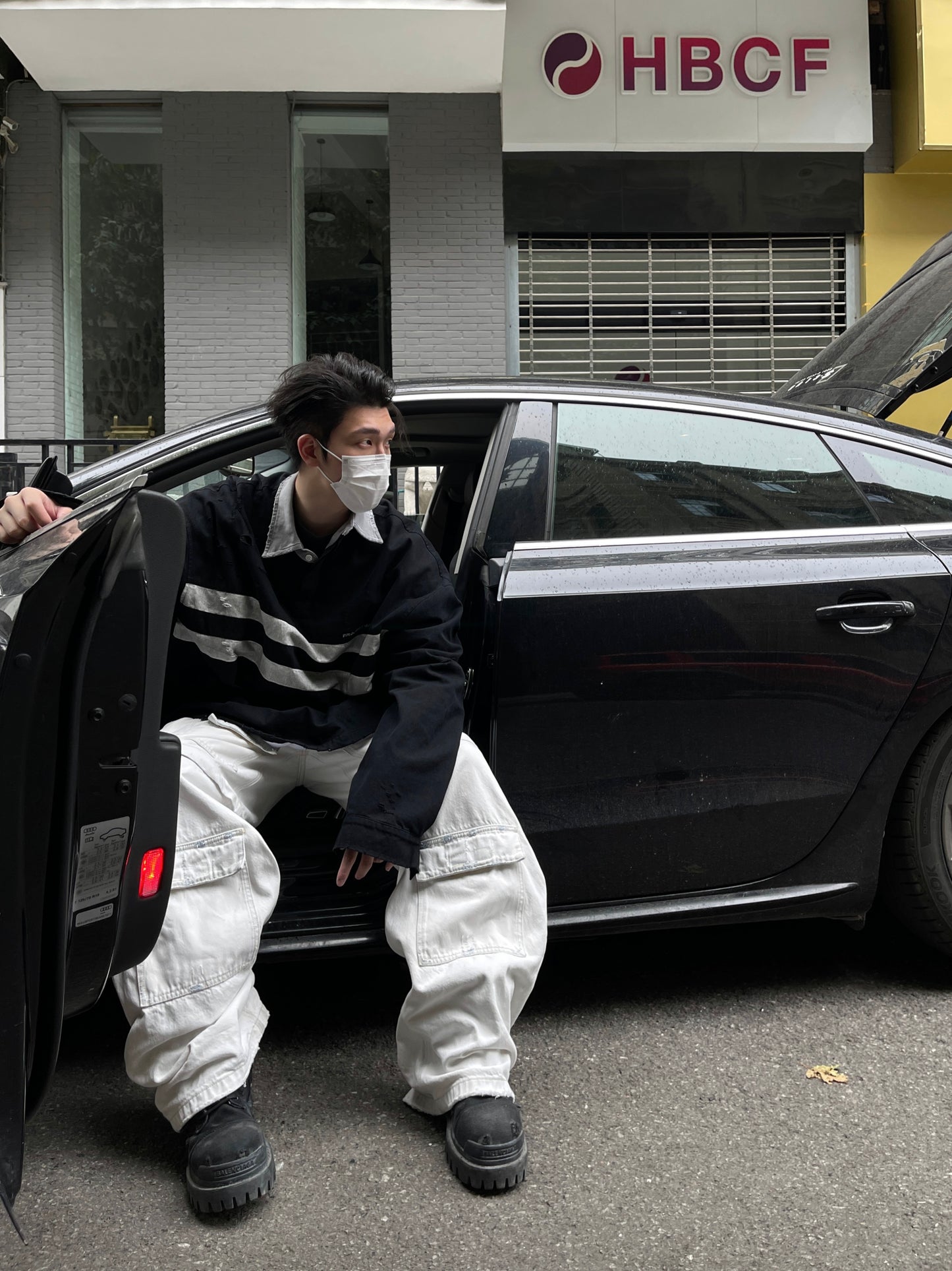23AW Runway Designer B Vers. Off-White Distressed Cargo Work Pants Detachable - Size avaliable S M L XL