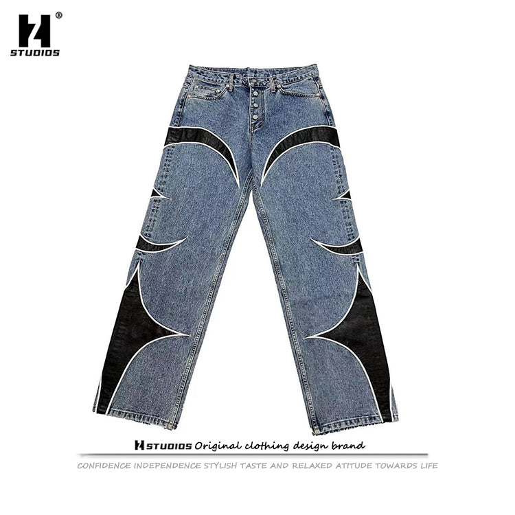 Thug Club Vintage Washed Crescent Patchwork Jeans Henry Lau ASAP Rocky Edition - Size avaliable S ~ XL