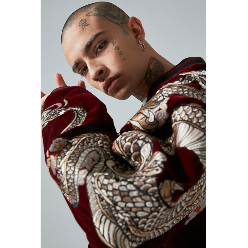 24SS NewYear Dragon Embroidered Heavyweight Dragon Streetwear/ Baseball Jacket - Order with colors