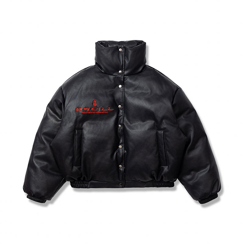 OSCill Oscillating Industries: Dragon Leather Silhouette Down Jacket Loose-Fit - Size avaliable S ~ L
