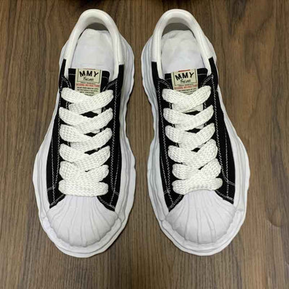 MMY Seashell-Toe Shoes Thick-Soled Unisex Dissolvable Sneakers/Distressed Canvas - Size avaliable 35~47