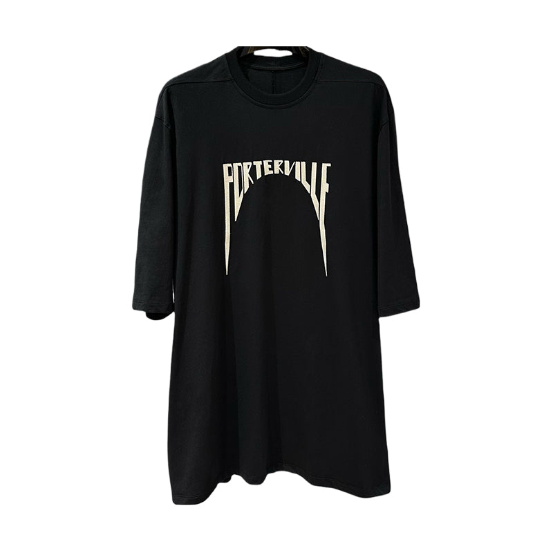 Dark Avant-garde Rick Owen Vibe High-Street Tee – Oversized Cotton Short Sleeve - Black
