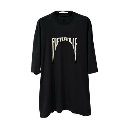 Dark Avant-garde Rick Owen Vibe High-Street Tee – Oversized Cotton Short Sleeve - Black