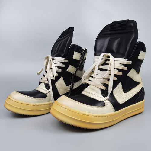 Rick Owen Reverse Triangle High-Top Leather Shoes Thick Sole Sneakers
