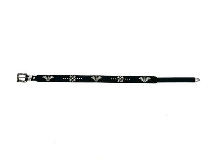 ERD SS24 ’Depressed Heir’ Bat-Studded Punk Belt - Top-Grain Cowhide Rocker Strap - 110cm Black