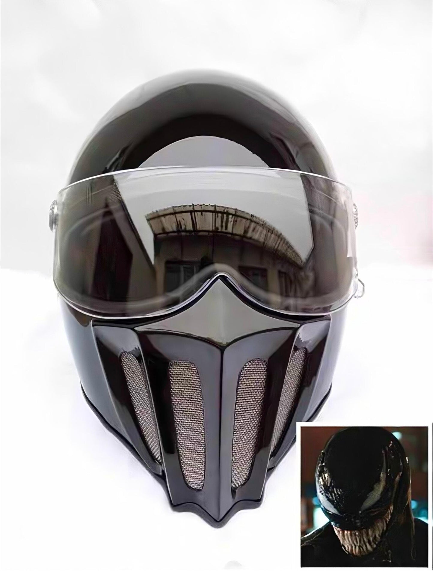 McKense Venom Anti-Fog Cruiser Motorcycle Helmet – Retro German Fiberglass Design