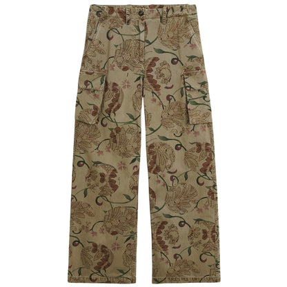 donclickin Our Legacy Floral Print Mountain Cargo Pants - Casual Brown Workwear