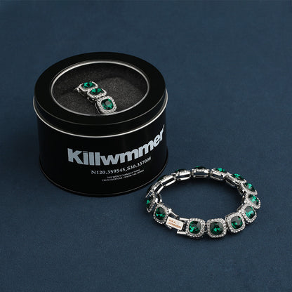killwimmer Full Diamond Sugar Bracelet Small-Batch Four-Square Diamond Design