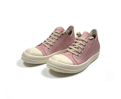 RO 23SS Leather Milk Fragrance Sole Dark High Street Low-Top Shoes RICK OWENS - Canvas/ 23SS Pink