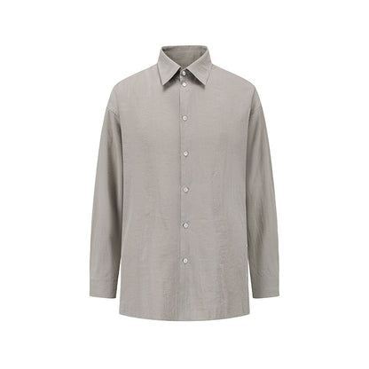 LEMAIRE 25SS New Glossy Dry Silk Shirt – Sage Green Black Edition - 25ss dry silk shirt (sage green)
