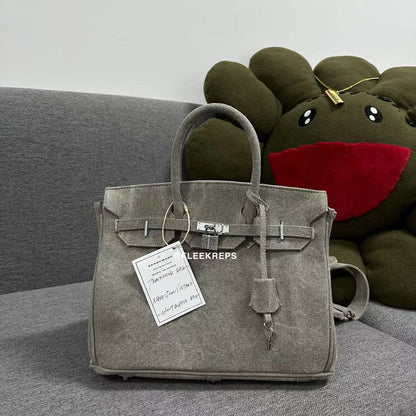 Remake Readymade Yuta Hosokawa Washed Canvas Birkin Bag - Large & Small Sizes - 35cm