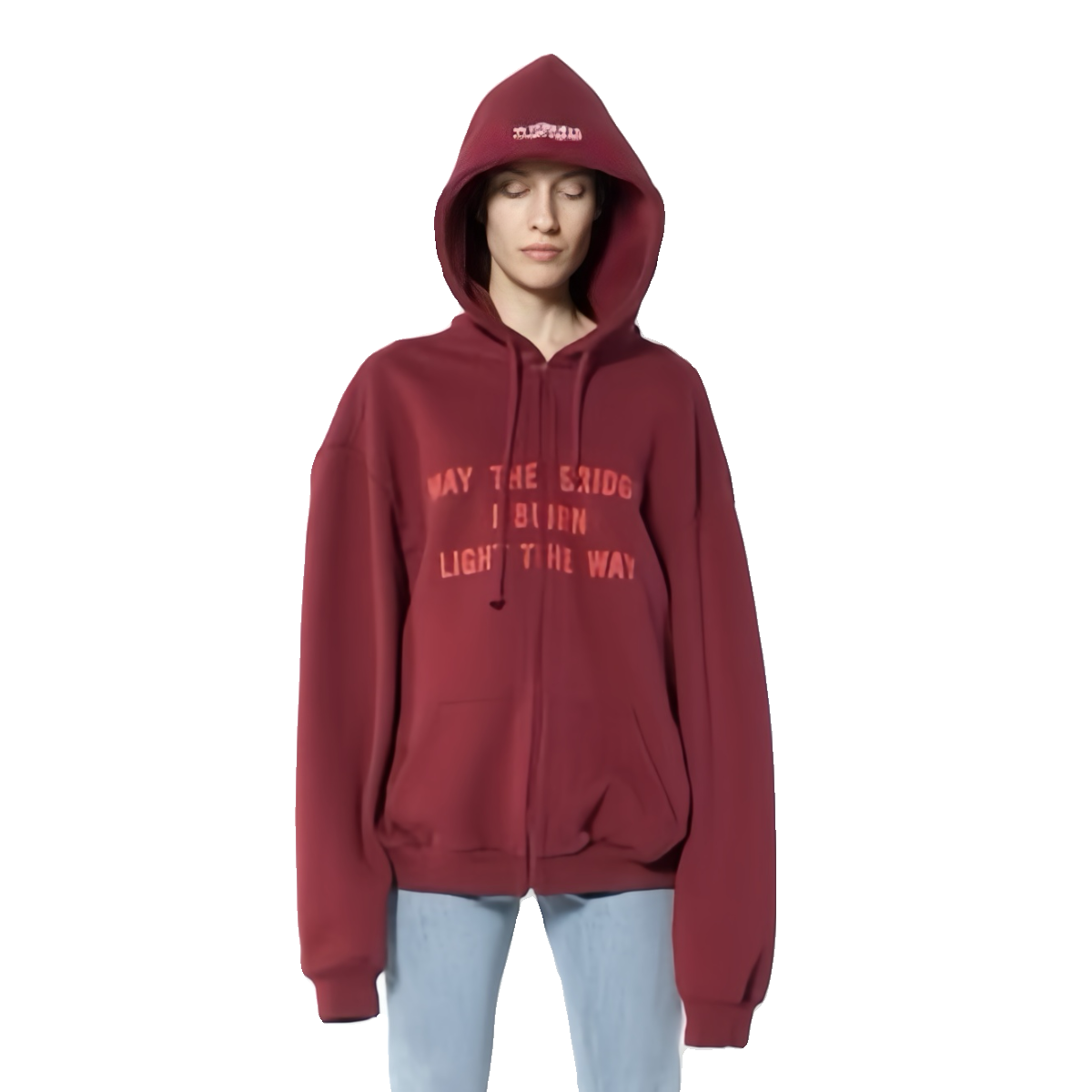 Revised VTM 17SS ’Bridges I Burn’ Zip Hoodie - Ultra Heavyweight Hoodie - Zip Red