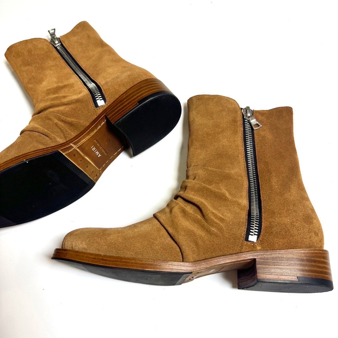 AMIRI 16OG Crinkled Chelsea Boots -Distressed Leather Ankle Boots - Brown