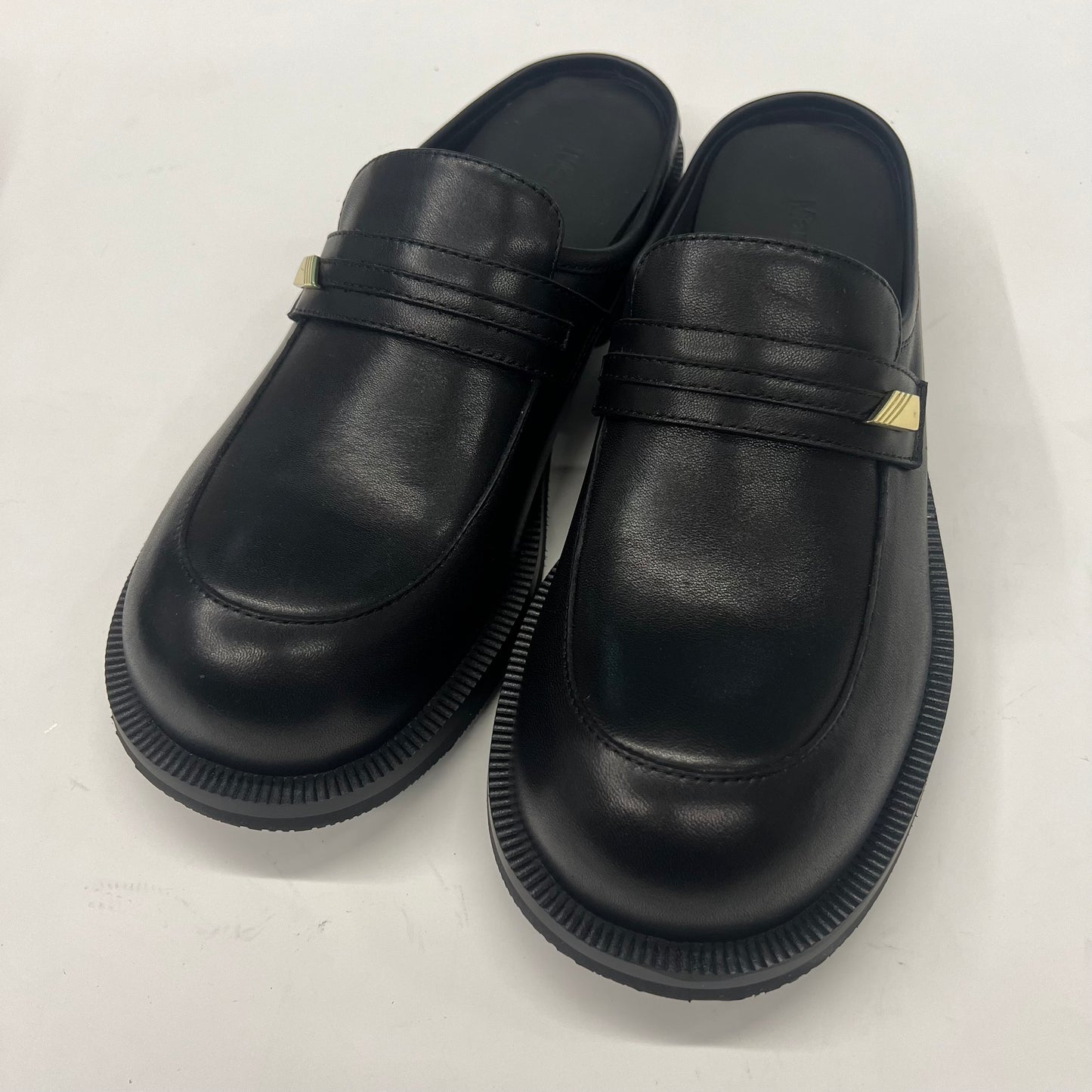 Martine Rose Loafer-Derby Genuine Leather Slip-On Shoes Retro Platform - Gold label half slippers
