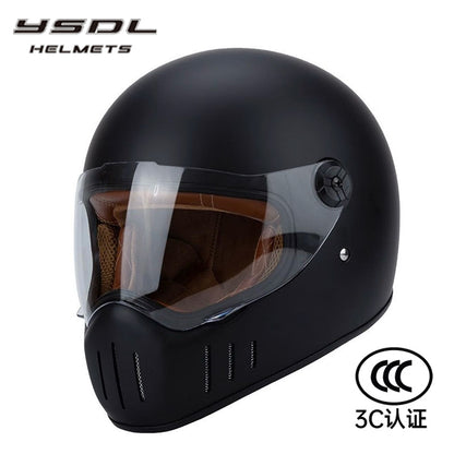 Full Coverage Retro Motorcycle Helmet Cruiser Bike Full-Face All-Season Racing