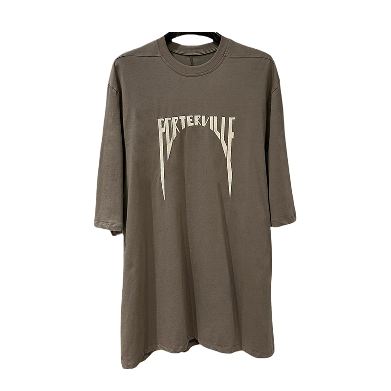 Dark Avant-garde Rick Owen Vibe High-Street Tee – Oversized Cotton Short Sleeve - Khaki