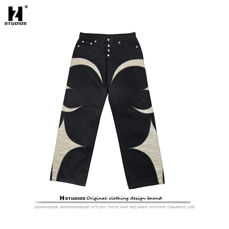 Thug Club Vintage Washed Crescent Patchwork Jeans Henry Lau ASAP Rocky Edition - Size avaliable S ~ XL