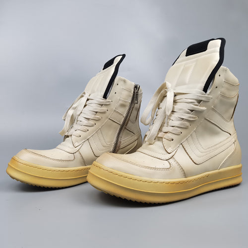 Rick Owen Reverse Triangle High-Top Leather Shoes Thick Sole Sneakers