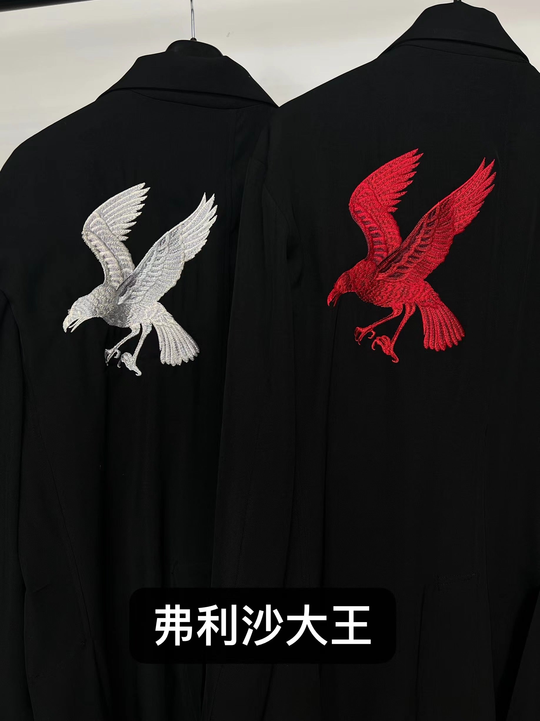 Yohji Yamamoto Dark 21AW Long Blazer Coat Dual Crow Embroidery on Back