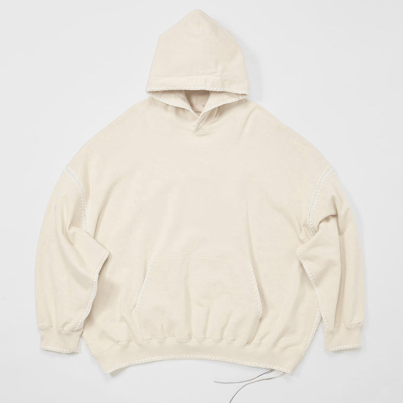 Mastermind Scalloped Edge 500g Heavyweight Hoodie - Wheat Ear Skull Embroidery - donclickin